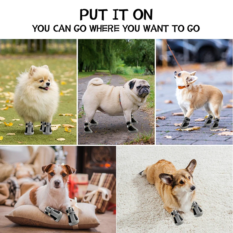Dog Shoes Non-Slip Soles Thick Plush Protection Paw Pet Shoes Warm For Dog Non-Slip Dog Shoes Breathable Climbing Pets Booties - Image 3