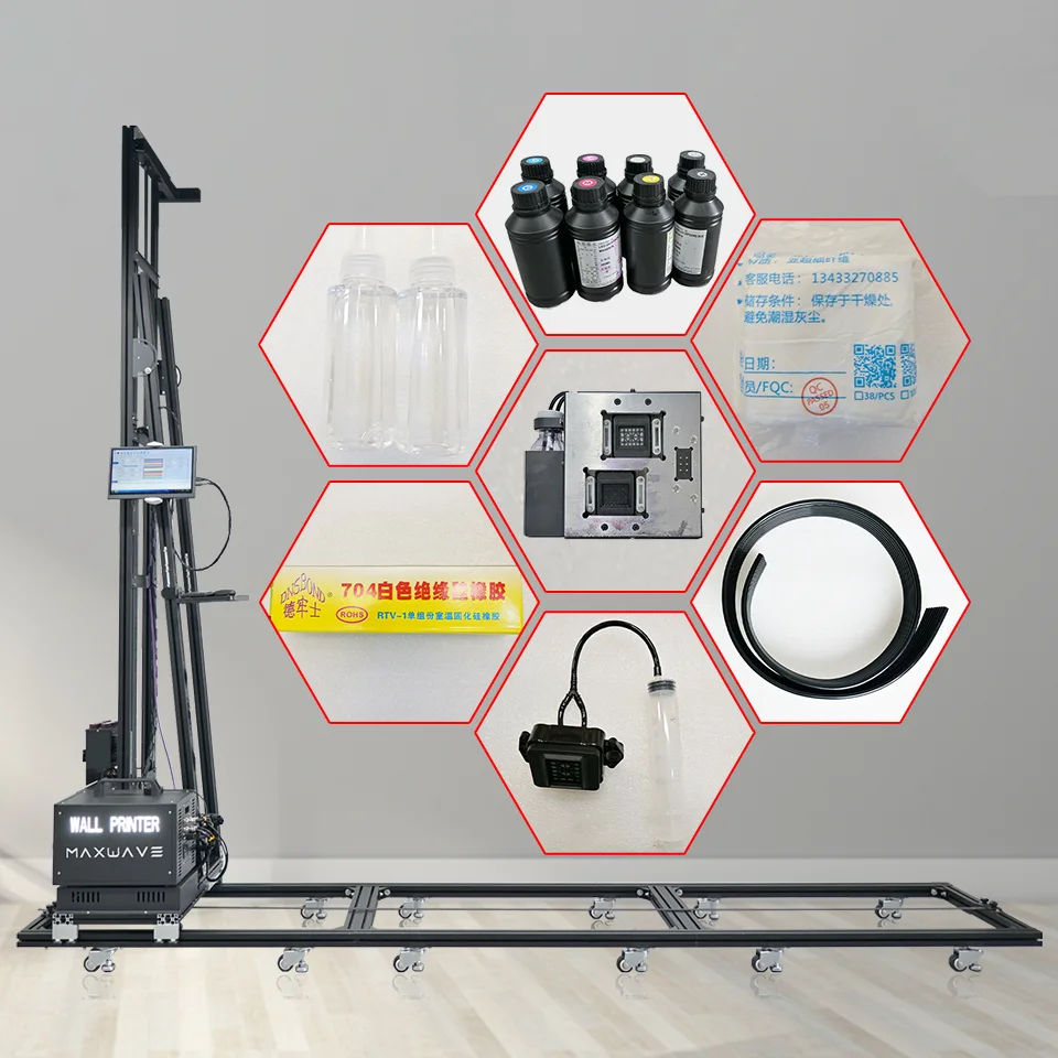 3d Vertical Floor and Wall Printer 2 in 1 Wall Printing Machine Ground Printing Glass Wood Ceramic Printing +7 Color UV Ink - Image 2