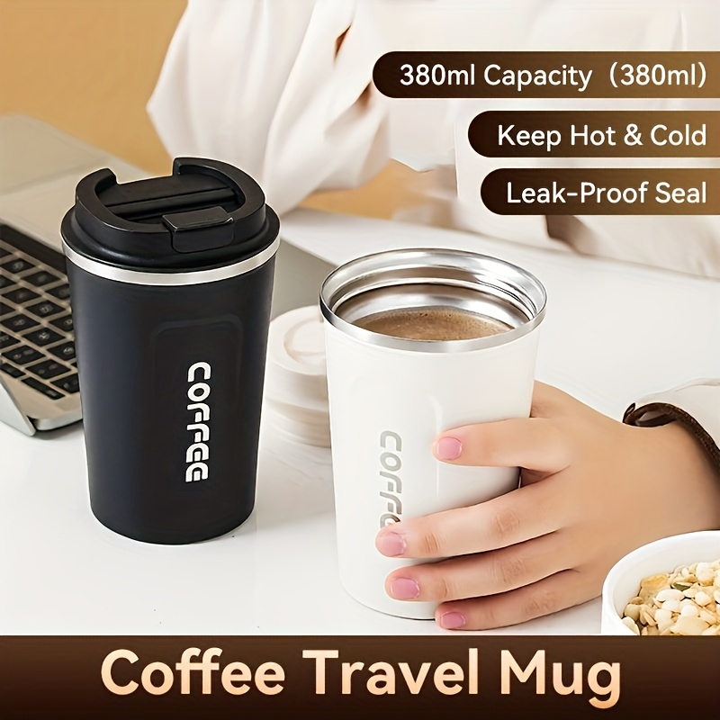 LDQ Coffee Travel Mug - Leak-Proof Double-Wall Vacuum Insulated with 304 Stainless Steel, Matte Reusable Cup Suitable for Hot/Cold Drinks, Coffee & Tea for Commuting, Camping, Office - Ideal Gift for Coffee Lovers - Image 6