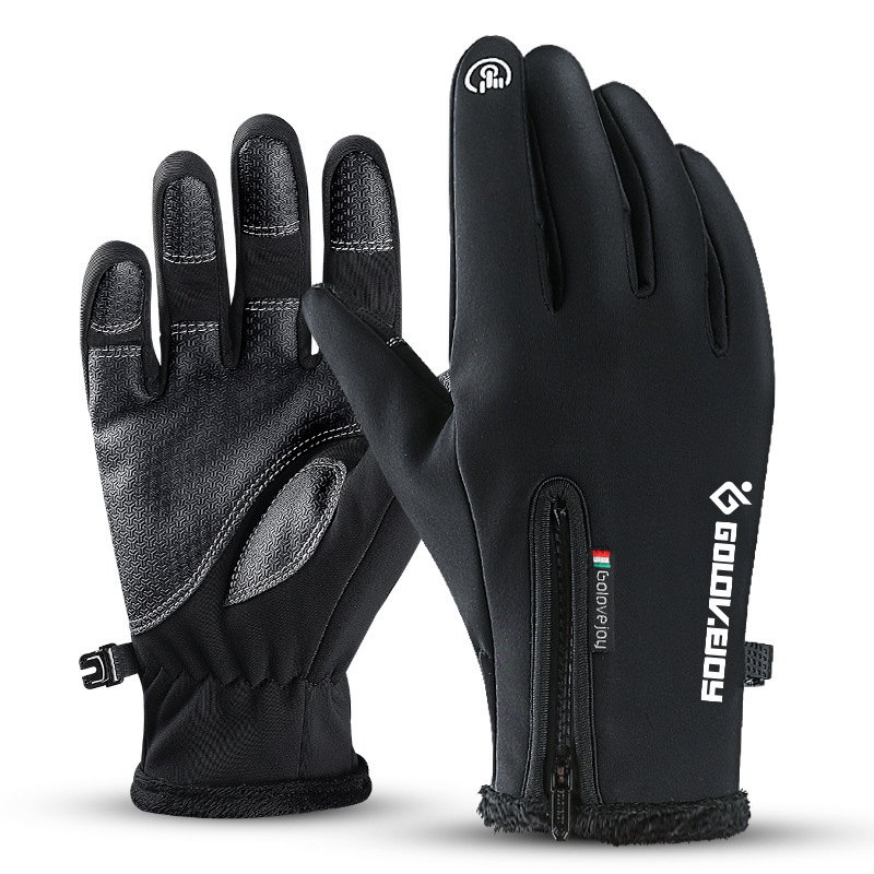 Winter Outdoor Riding Touch Screen Gloves Plus Velvet Zipper - Image 7