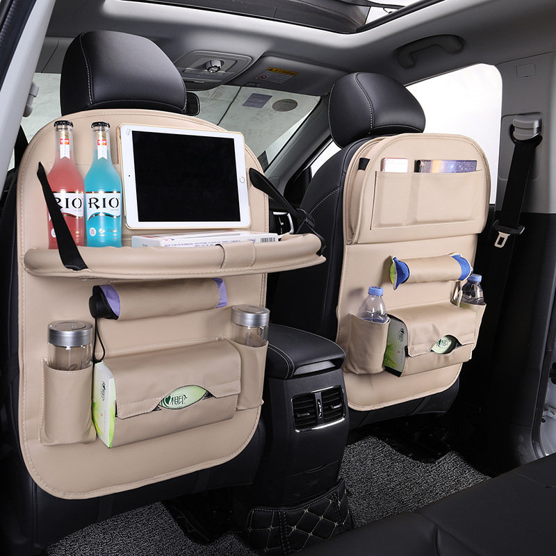 PU Leather Car Storage Bag Multifunction Seat Back Tray Hanging Bag Waterproof Car Organizer Automotive Interior Accessories - Image 8