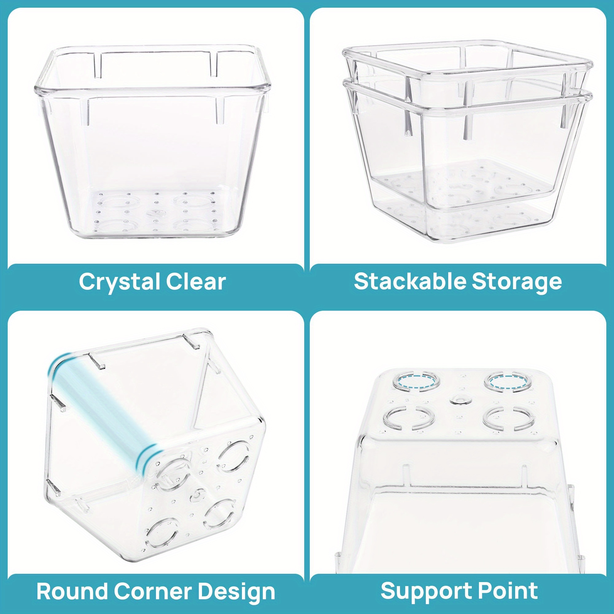 Clear Cosmetics Storage Box - 25/37pcs Plastic Drawer Organizers Set - 4-Size Versatile Bathroom And Vanity Drawer Organizer Trays - Storage Bins for Makeup - Image 4