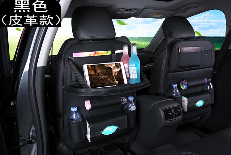 Universal Multifunctional Car Seat Bag with Foldable Table PU Leather Multi-pocket - Image 6