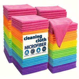 5/10/20pcs Microfiber Cleaning Cloth Pack - Multipurpose Towel for Home & Kitchen Use, Durable & Absorbent, Ideal for Living Room, Bedroom, Bathroom & Furniture, Effortlessly Removes Stains & Grease, Essential Cleaning Supplies