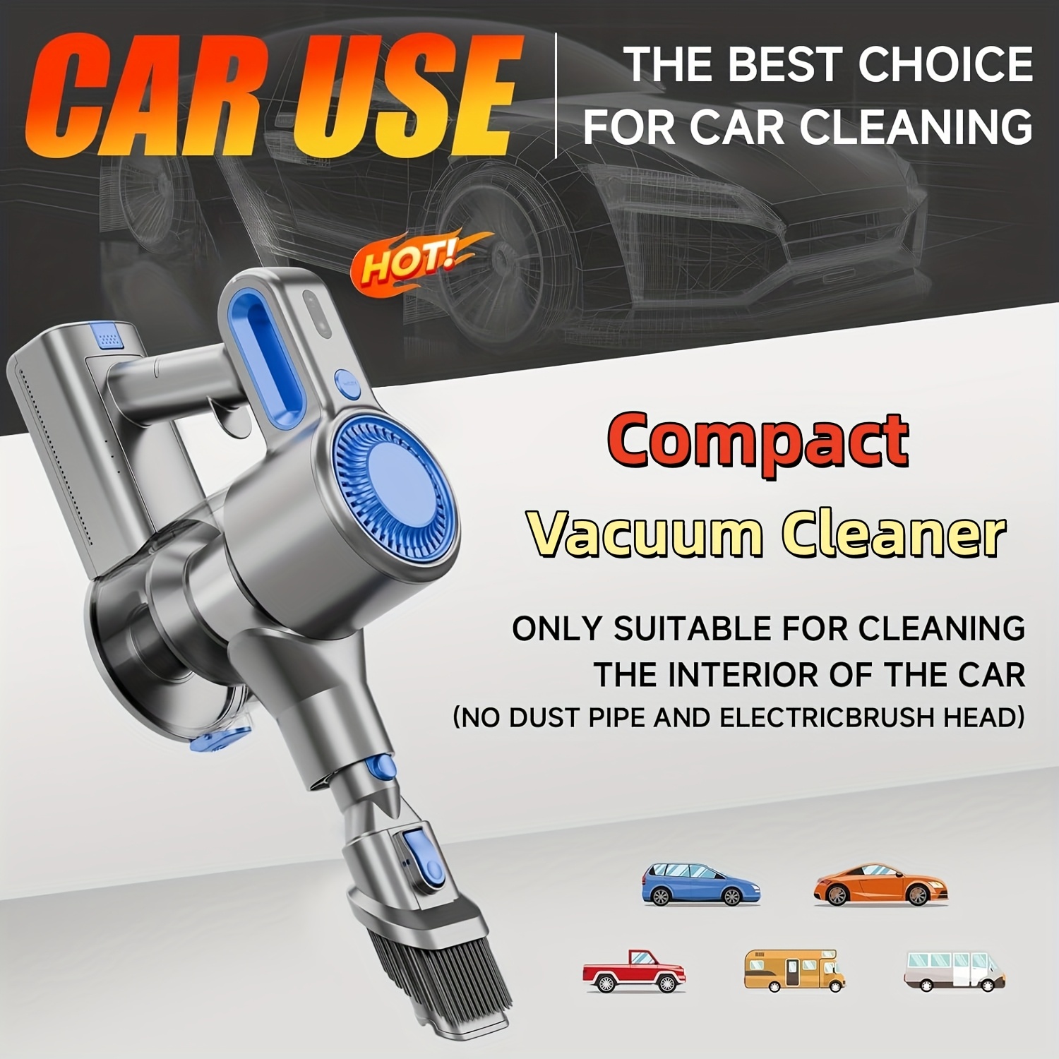 Max 70Kpa Portable Household Low Noise Vacuum Cleaner Handheld Vacuum Cleaner Aspirating Vacuum Cleaner, Suitable for Hard Floors, Pet Hair, And Carpets, Lightweight Powerful Vacuum Cleaner Includes Corded And Cordless Vacuum Cleaners - Image 15