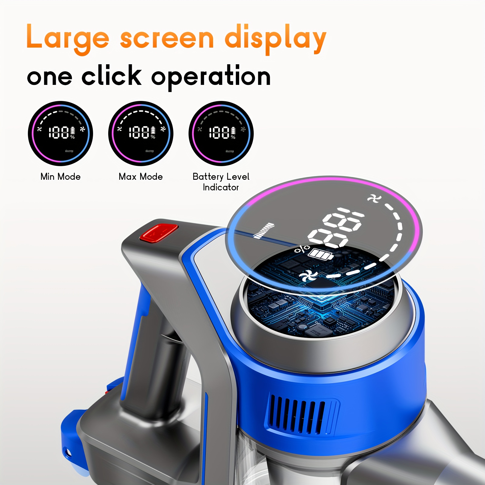 Max 70Kpa Portable Household Low Noise Vacuum Cleaner Handheld Vacuum Cleaner Aspirating Vacuum Cleaner, Suitable for Hard Floors, Pet Hair, And Carpets, Lightweight Powerful Vacuum Cleaner Includes Corded And Cordless Vacuum Cleaners - Image 14