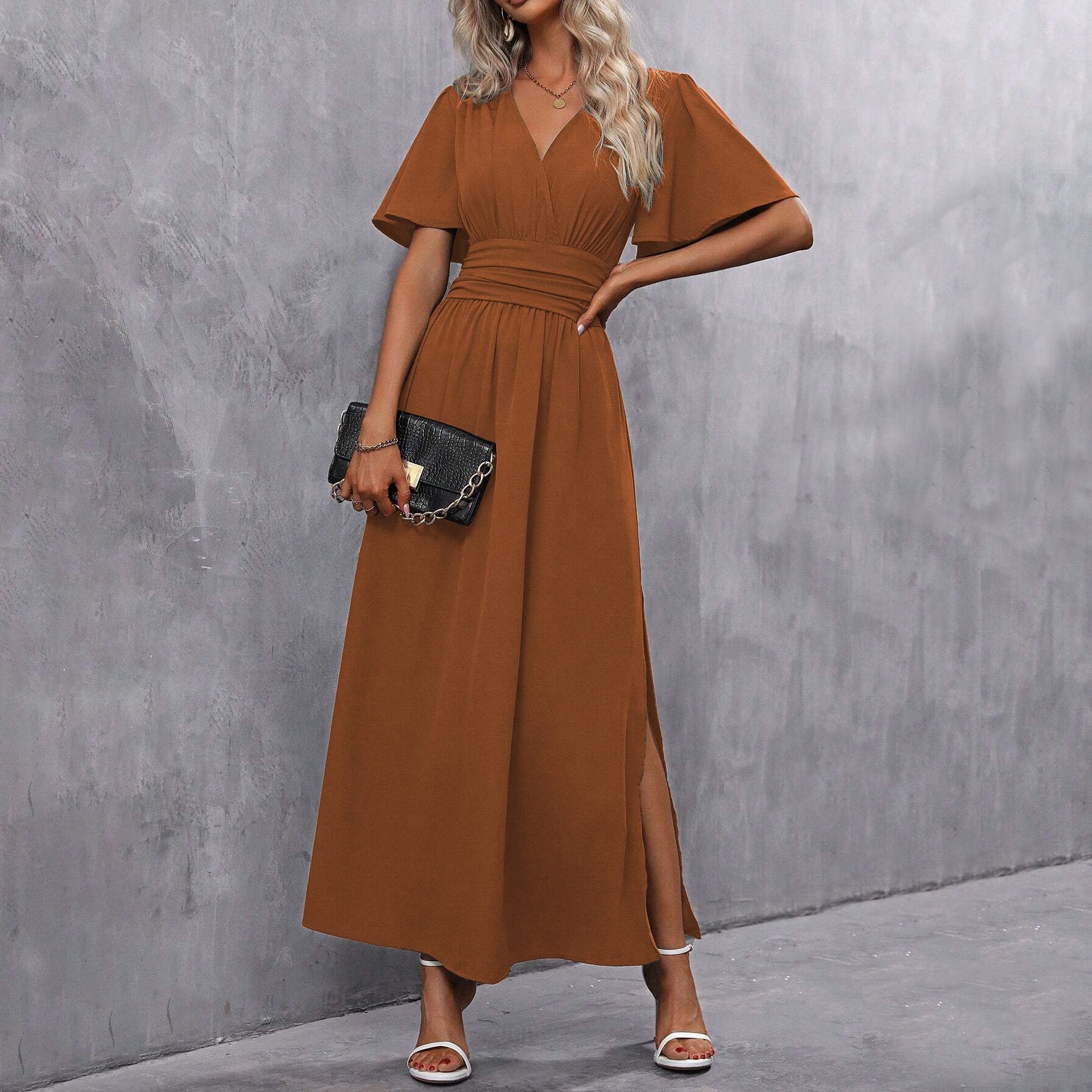 Fashionable Elegant Split Dress Women's Clothing - Image 5