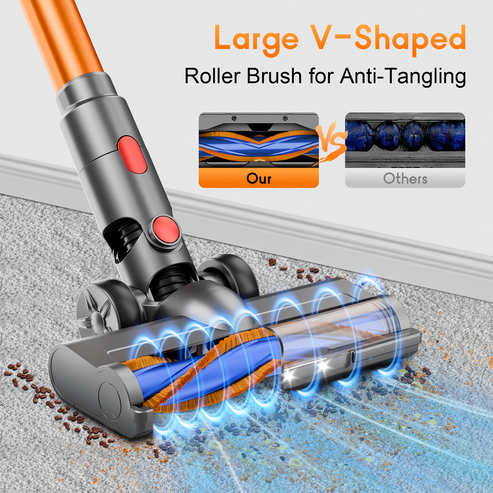 Max 70Kpa Portable Household Low Noise Vacuum Cleaner Handheld Vacuum Cleaner Aspirating Vacuum Cleaner, Suitable for Hard Floors, Pet Hair, And Carpets, Lightweight Powerful Vacuum Cleaner Includes Corded And Cordless Vacuum Cleaners - Image 4