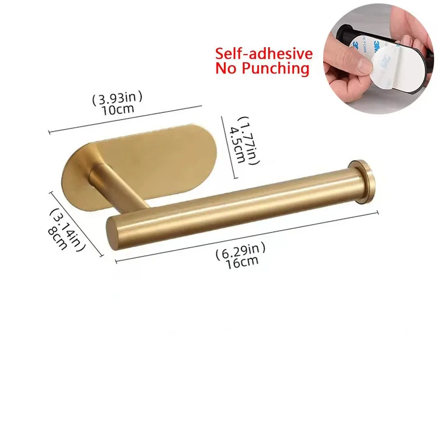 Black Gold Toilet Paper Holder Bathroom Wall Mount Multifunction WC Paper Phone Holder Shelf Towel Roll Shelf Accessories - Image 17