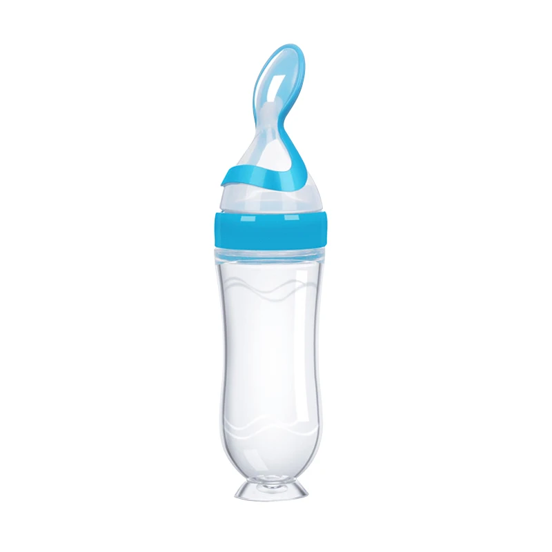 Safe Useful Silicone Baby Bottle With Spoon Food Supplement Rice Cereal Bottles Squeeze Spoon Milk Feeding Bottle Cup - Image 8
