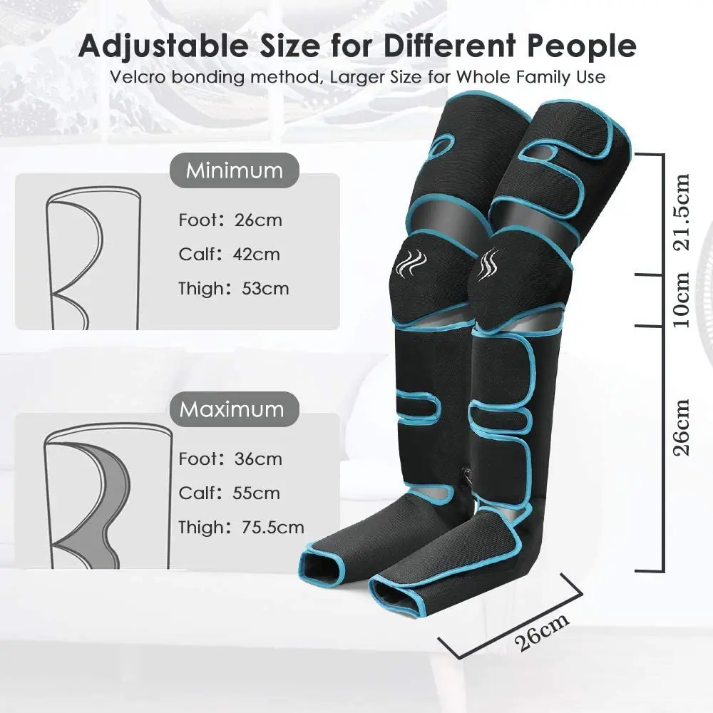 Foot air pressure leg massager promotes blood circulation, body massager, muscle relaxation, lymphatic drainage device 360° - Image 4