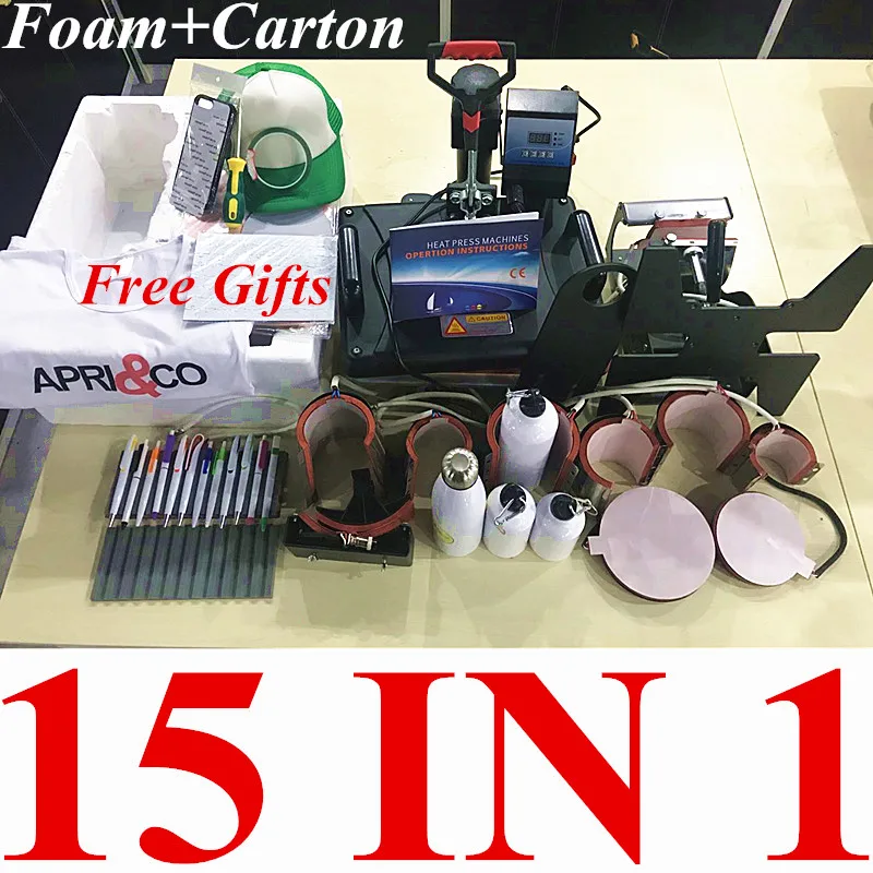 15 In 1 Heat Press Machine,Sublimation Printer/Shoe Transfer Machine Pen Heat Press For Mug/Cap/Football/Bottle/Pen/Shoe/T Shirt - Image 6