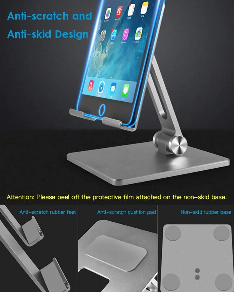 Aluminium Alloy Phone Holder Stand Mobile Smartphone Support Tablet Desk Portable Metal Cell Phone Holder for iPhone iPad - Image 5
