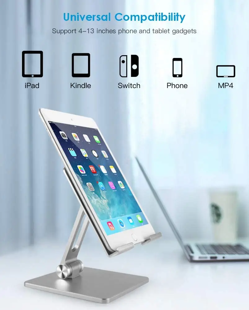 Aluminium Alloy Phone Holder Stand Mobile Smartphone Support Tablet Desk Portable Metal Cell Phone Holder for iPhone iPad - Image 2