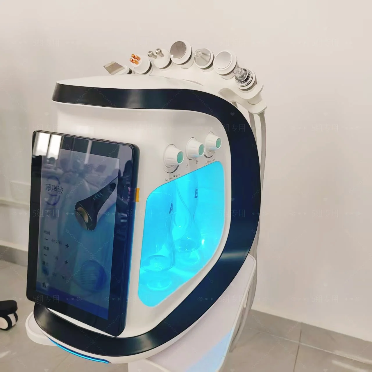 New 7 In 1 Smart Ice Blue Hydra oxyge Dermabrasion Facial Mahcine Skin Cleaning Skin Analyzer Dermabrasion Facial Aquafacial - Image 3