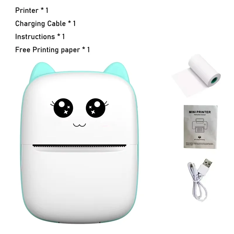 Portable thermal printer mini cat print photo pocket thermal label printer 58mm printing wireless Bluetooth Android iOS printers - Image 9