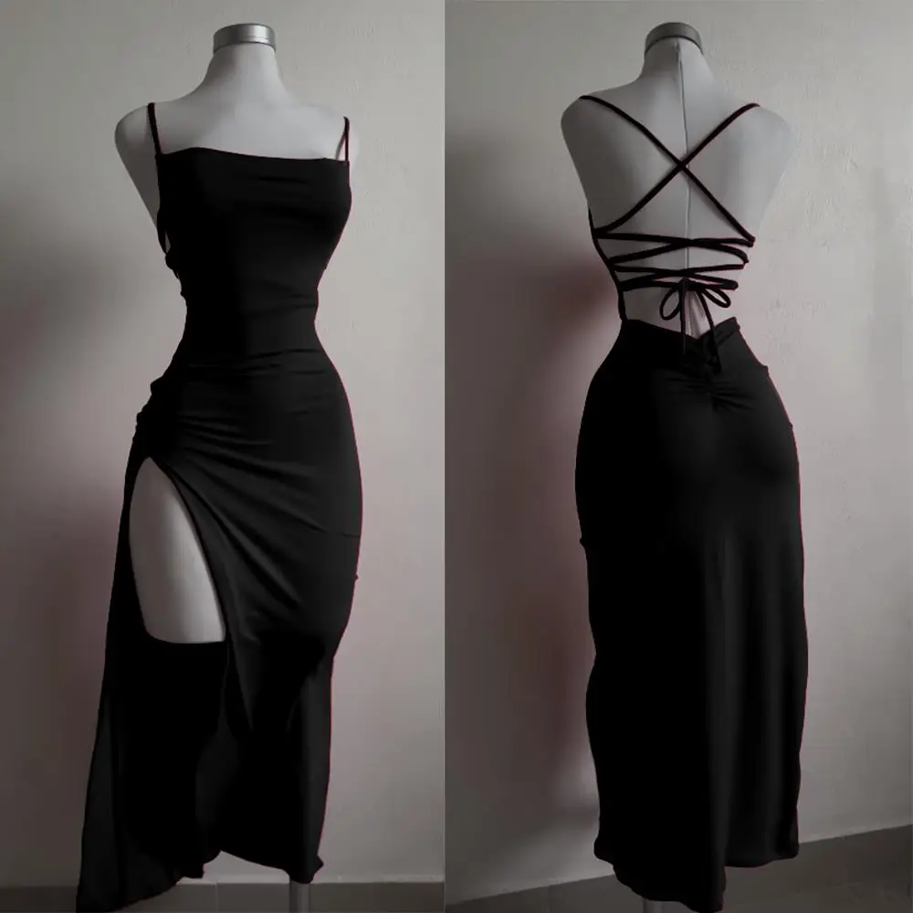 2026 explosive new dress summer high sensibility halter strap Spice Girl bag hip dress - Image 4