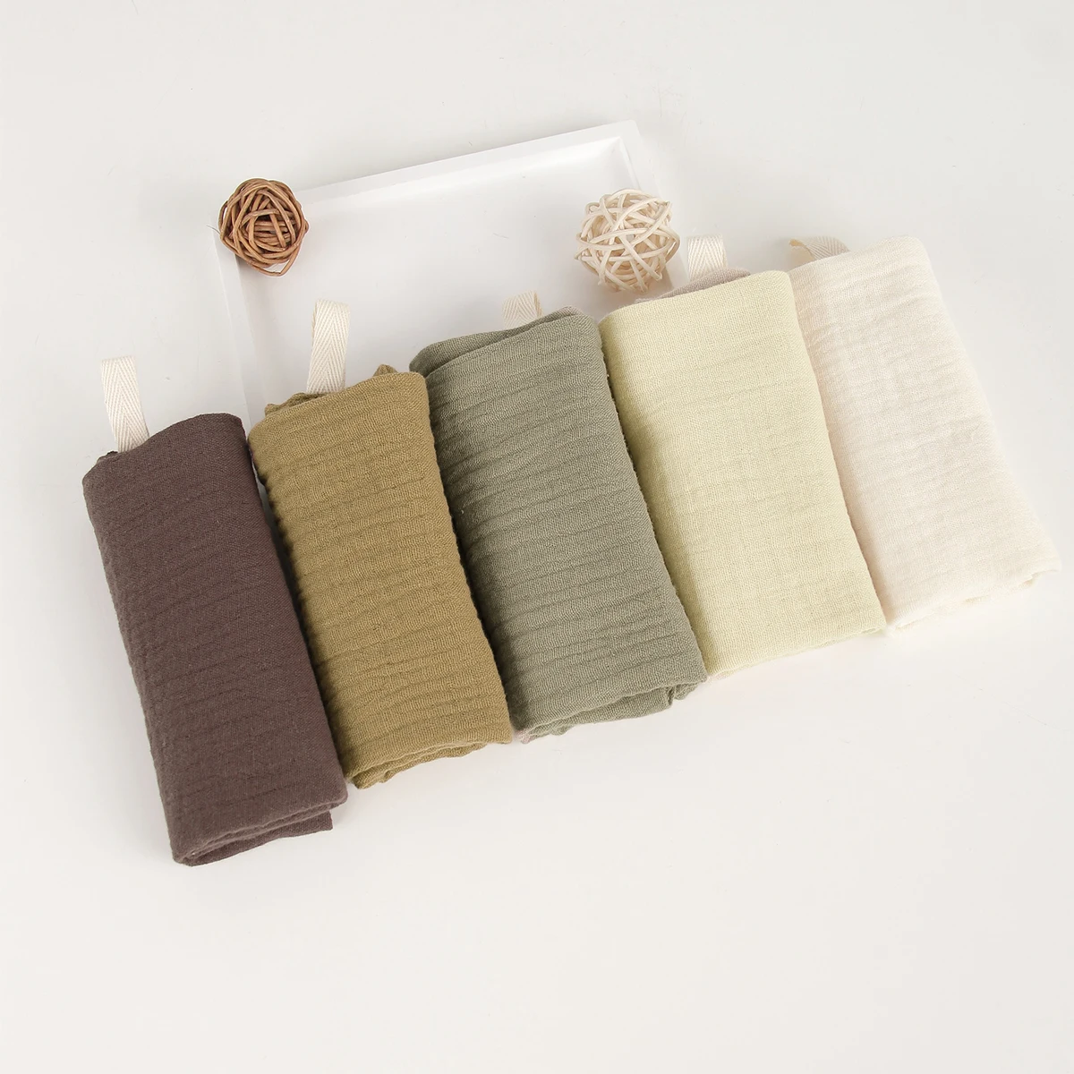 5Pcs Baby Cotton Washcloth Newborn Burp Cloth Square Towels 6-Layer Pure Cotton Soft Absorbent Gauze Cotton Baby Towels - Image 16
