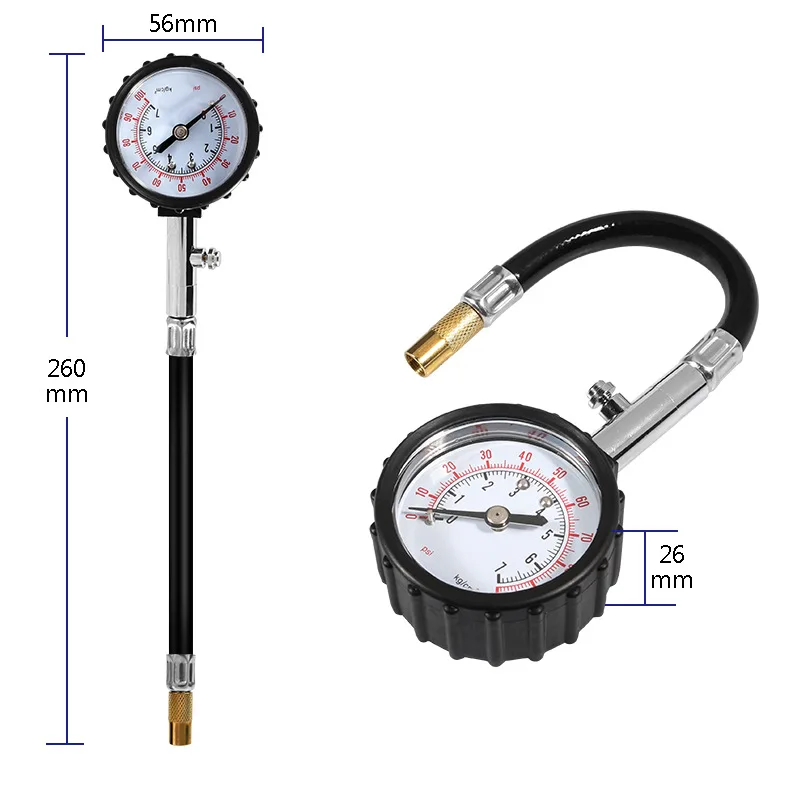 Tire Pressure 0-100PSI Long Tube Gauge Meter High-Precision Tyre Air Tester for Car Motorcycle Monitoring System - Image 4