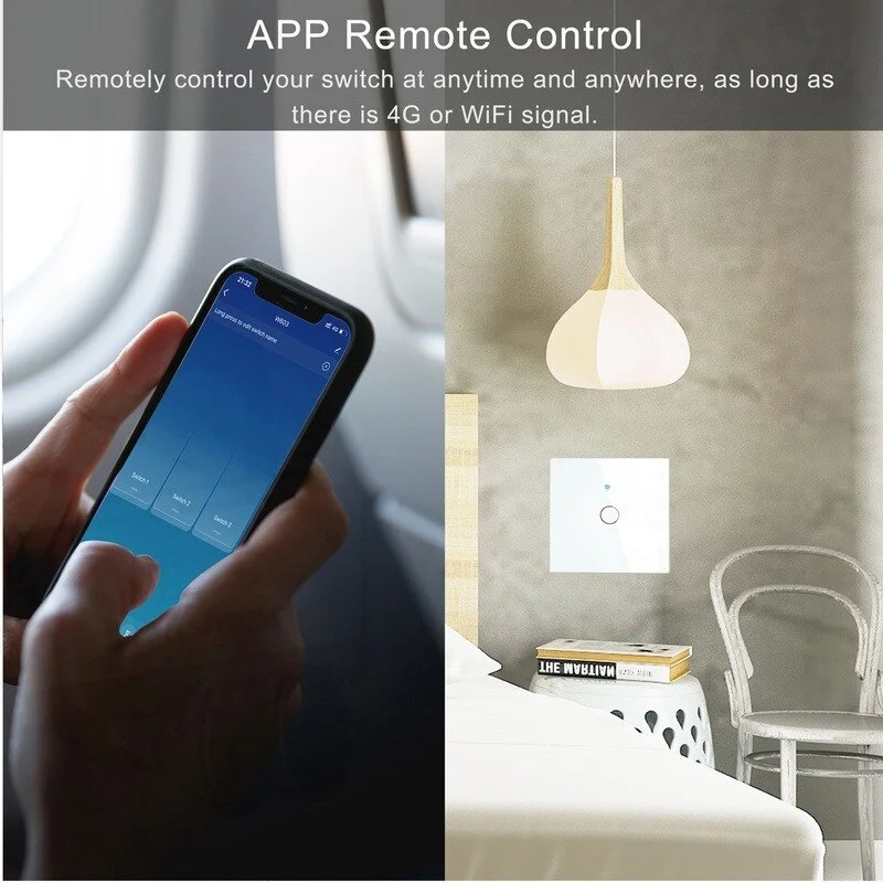 AXUS WiFi Smart Light Switches Touch Switch RF433 No Neutral Wire Smart Home Life Tuya App Control Support Alexa Google Home - Image 5