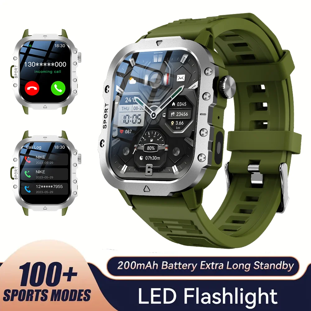KESHUYOU Outdoor Sports Smart Watch 2.01 inch HD Screen LED Flashlight Bluetooth Talking Smart Watch for Men Women Holiday Gifts - Image 10