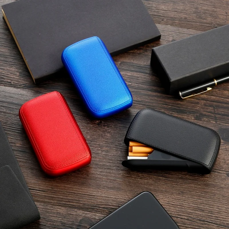 New Imitation Leather Cigarette Case with USB Tungsten Electronic Lighter Cigarette Case Men's Exquisite Gift Cigarette Tool - Image 5