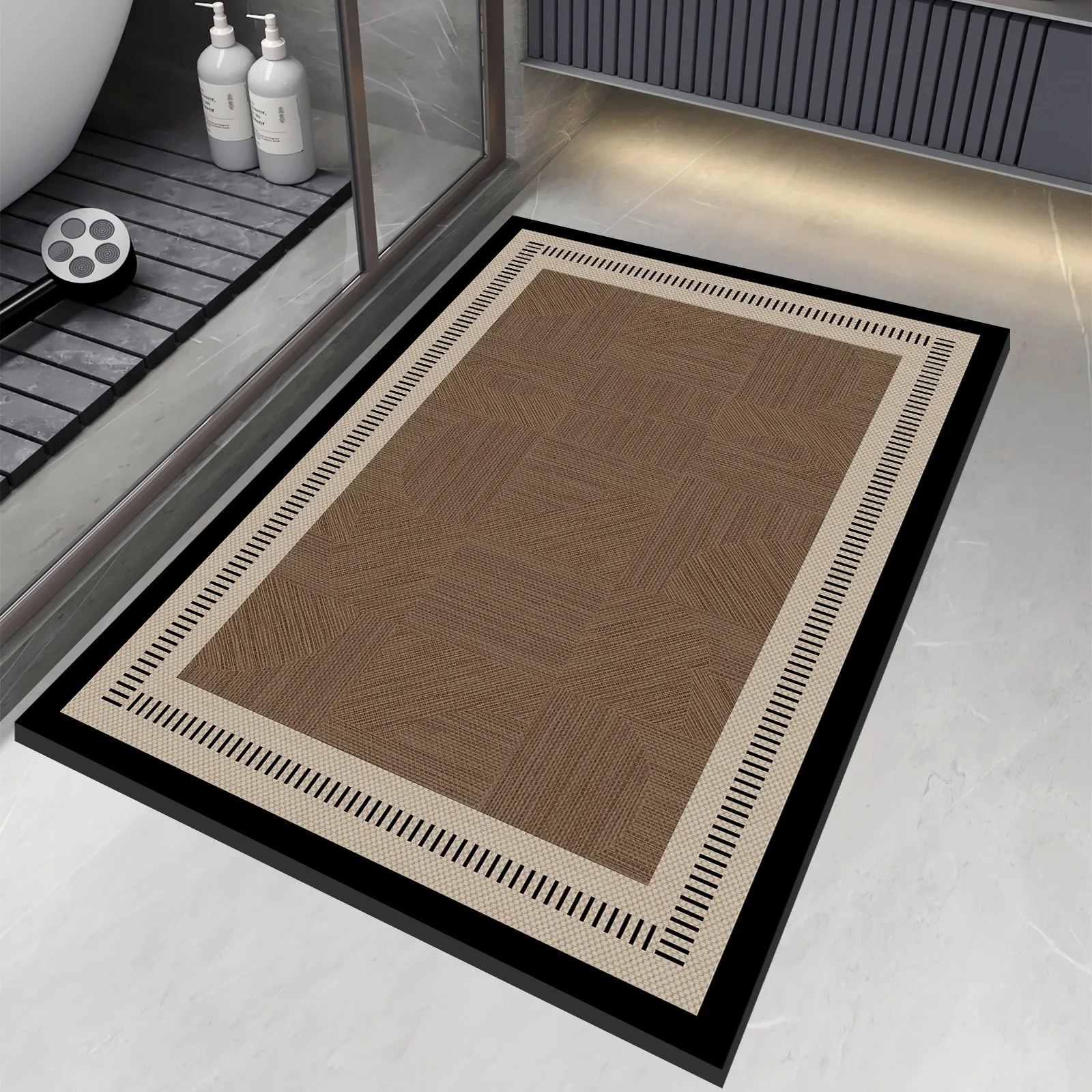 Luxury Vintage Diatomite Bath Mat Bathroom Carpet Super Absorbent Shower Foot Mats Non Slip Quick Dry Toilet Room Rugs Doormat - Image 10