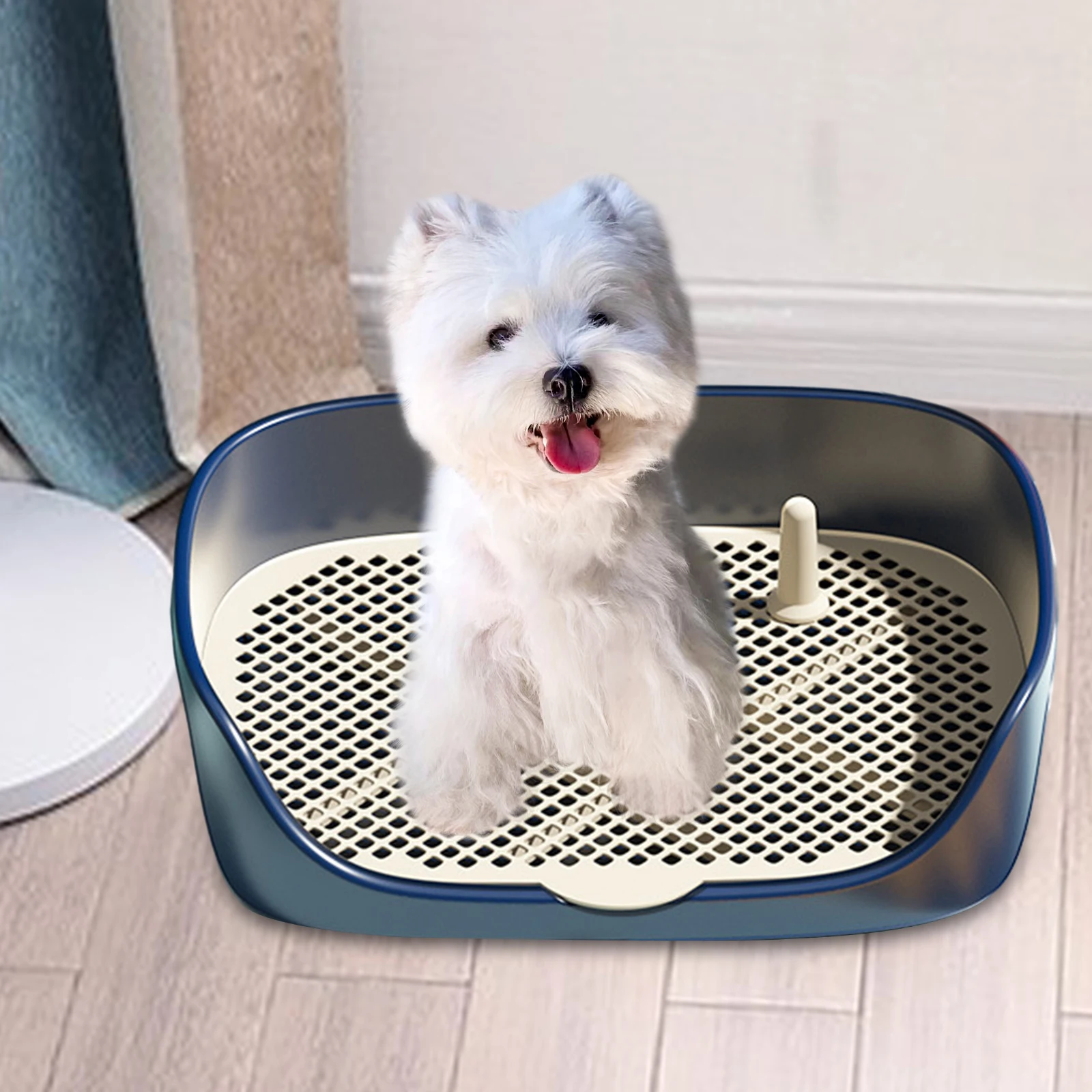Pet Dog Toilet for Cat Portable Indoor Outdoor with Protection Wall Training Pad Holder Lavatory Basin Litter Box Trainer Corne - Image 2