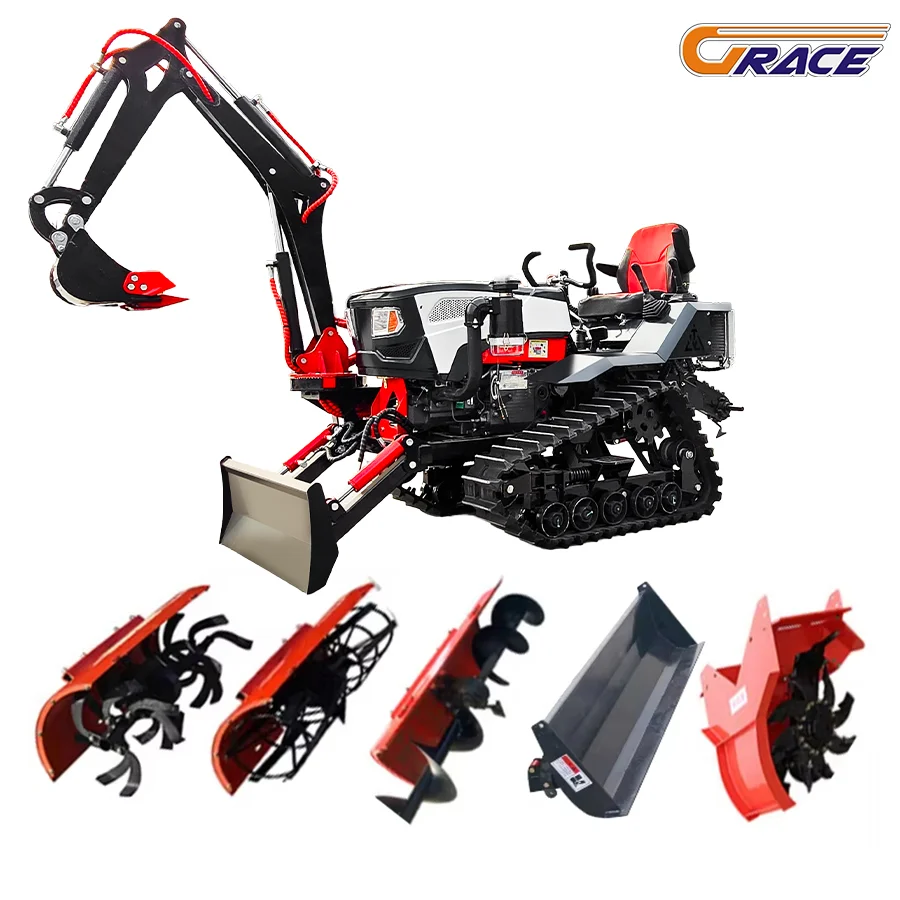 2025 New Rubber Track Crawler Traktor 25hp 35 Hp 50 Hp 60hp 80hp 100 Hp Farm Crawler Mini Tractor 4x4 Agriculture