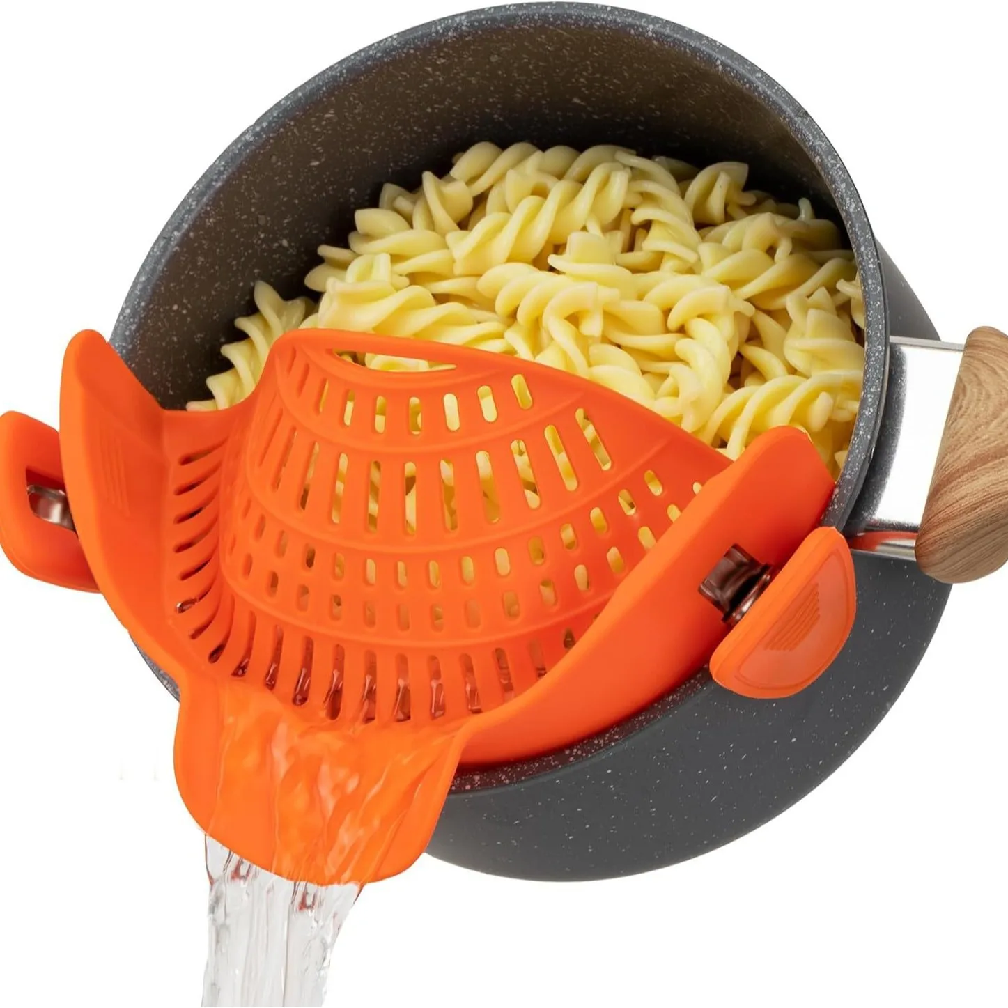Heat-Resistant Silicone Clip-On Strainer Collapsible Drain Colander for Pots Pans Pasta Veggies Fruits Kitchen Tool - Image 9