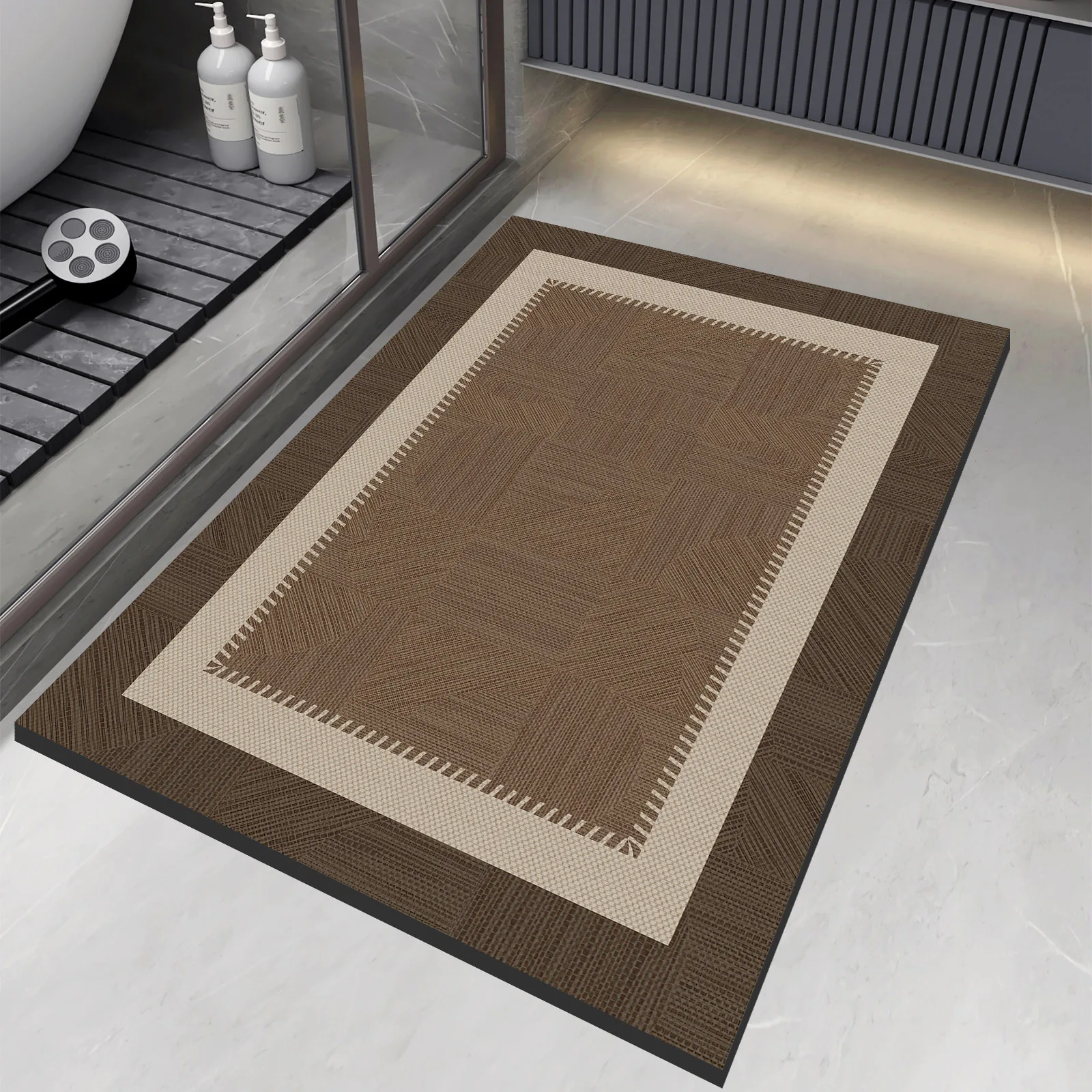 Luxury Vintage Diatomite Bath Mat Bathroom Carpet Super Absorbent Shower Foot Mats Non Slip Quick Dry Toilet Room Rugs Doormat - Image 7