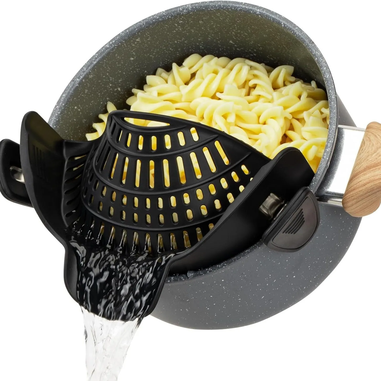 Heat-Resistant Silicone Clip-On Strainer Collapsible Drain Colander for Pots Pans Pasta Veggies Fruits Kitchen Tool - Image 7