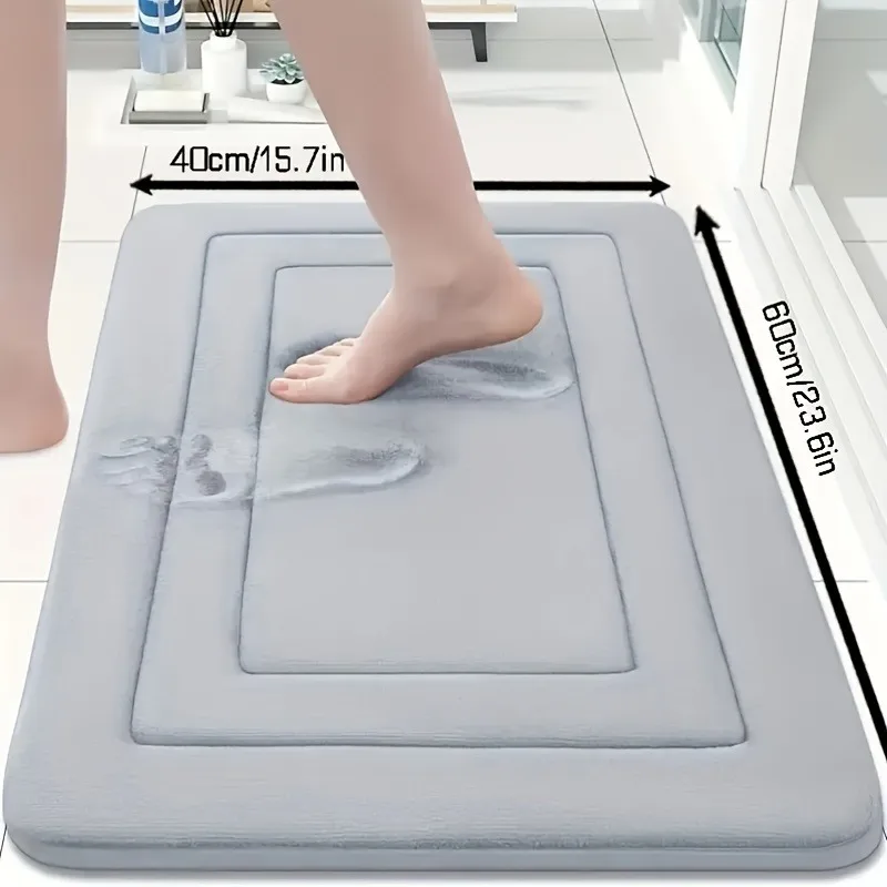 Absorbent Non-Slip Bath Mat | Comfortable Standing Pad for Living Room, Bedroom . 1-psc - Image 3
