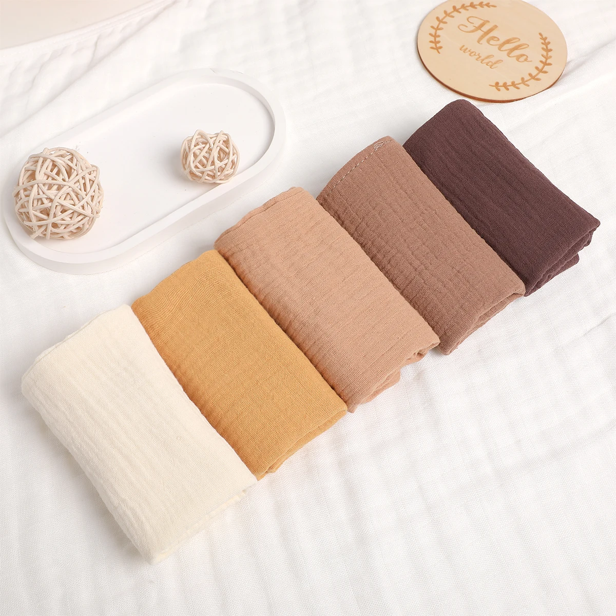 5Pcs Baby Cotton Washcloth Newborn Burp Cloth Square Towels 6-Layer Pure Cotton Soft Absorbent Gauze Cotton Baby Towels - Image 19