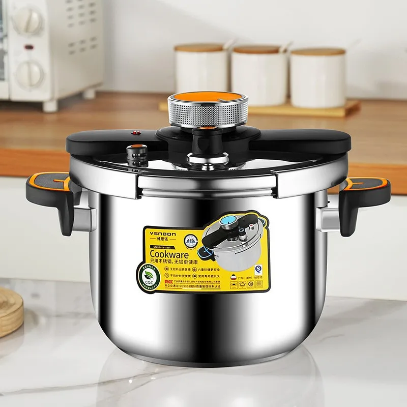 New Stainless Steel Pressure Cooker for Home Use - Small Size Explosion-Proof Pot Compatible with Gas & Induction Cooktops - Image 3