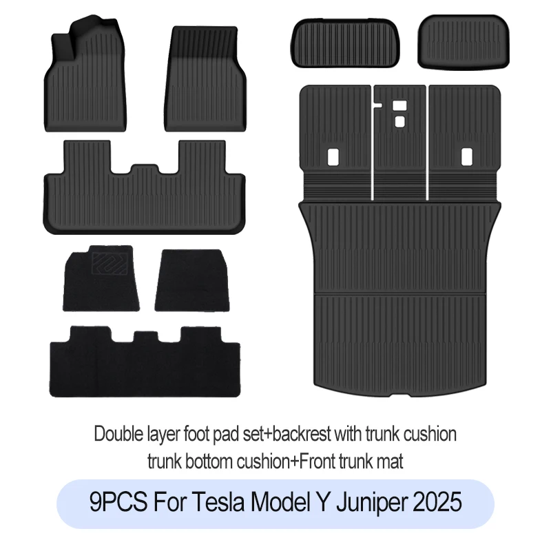 Tesla New Model Y Juniper 2025+ TPE Floor Mats Waterproof Luggage Mat Wear-resistant Foot Pads ModelY Trunk Mats Accessories - Image 24