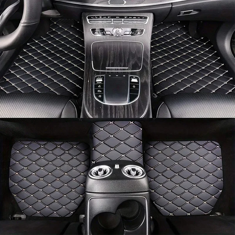 Universal 5Pcs Car Floor Mats PU Leather Waterproof Dust-Proof Auto Foot Pad Protector pads Fashion Car Foot Pad - Image 7