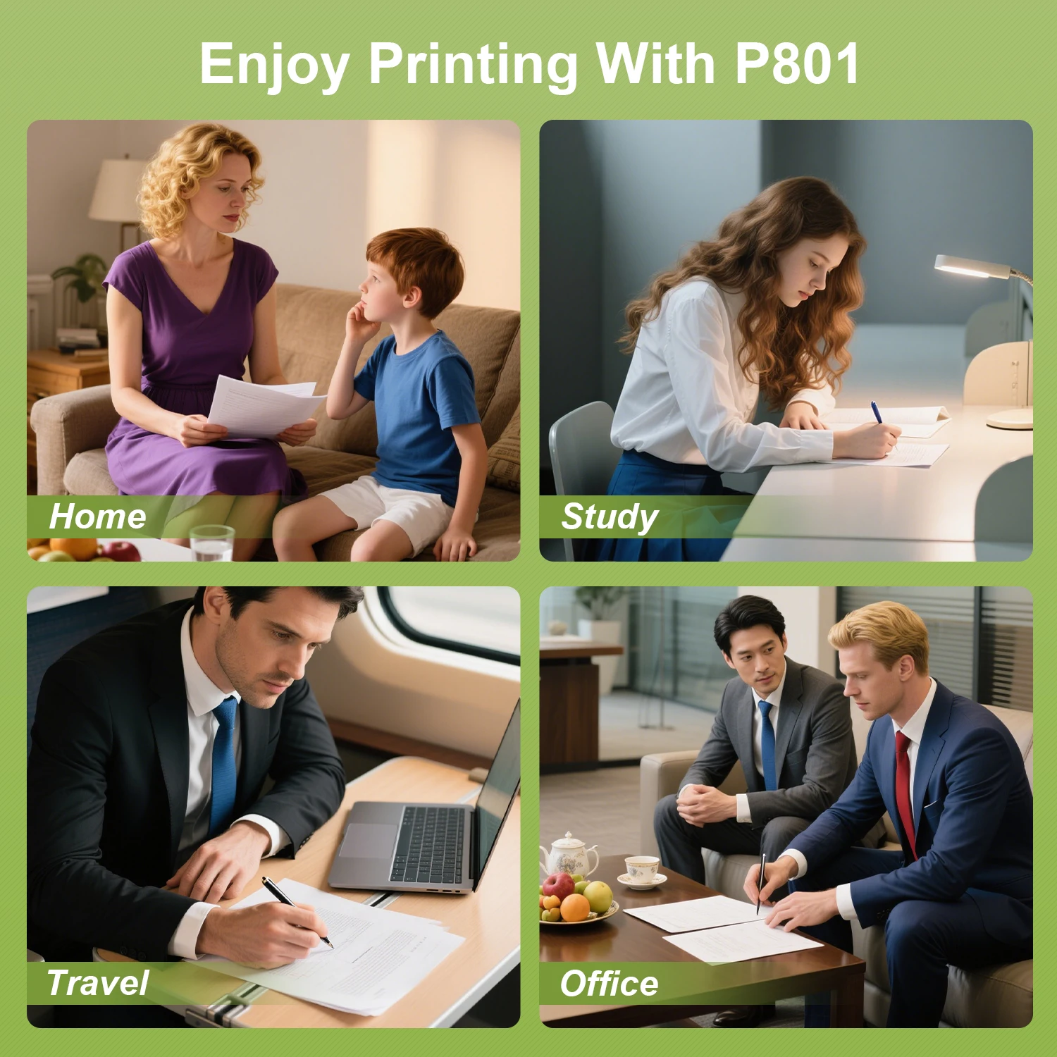A4 Bluetooth Business Travel Print Anywhere Inkless 203DPI Portable Rechargeable Thermal Printer LT-P10 - Image 6