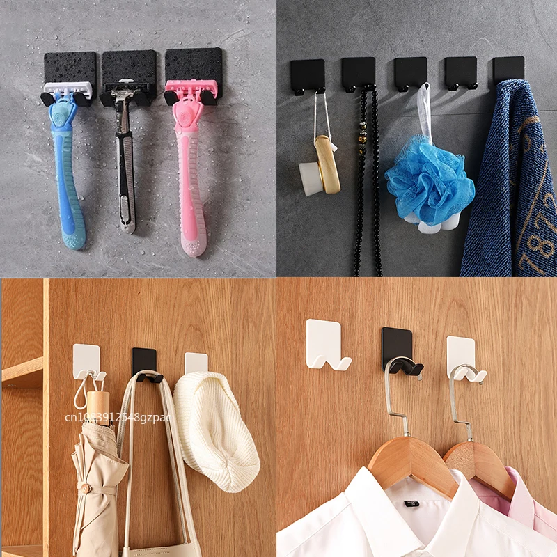 1/2/4PCS Adhesive Razor Holder Wall Mounted Bathroom For Shower Hook Rack Shaver Holder Plastic Hook Holder Razor Rack - Image 2