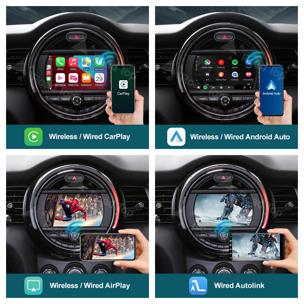 RoadTop Wireless CarPlay Android Auto for Mini R55 R56 R57 R58 R60 R61 F54 F55 F56 Clubman Countryman Cooper John Cooper Works - Image 3