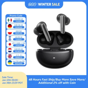 QCY MeloBuds N70 Adaptive ANC Wireless Earbuds Bluetooth 6.0 LDAC Hi-Res Audio 6 Mics Wireless Charging Earphones 50Hrs IPX5
