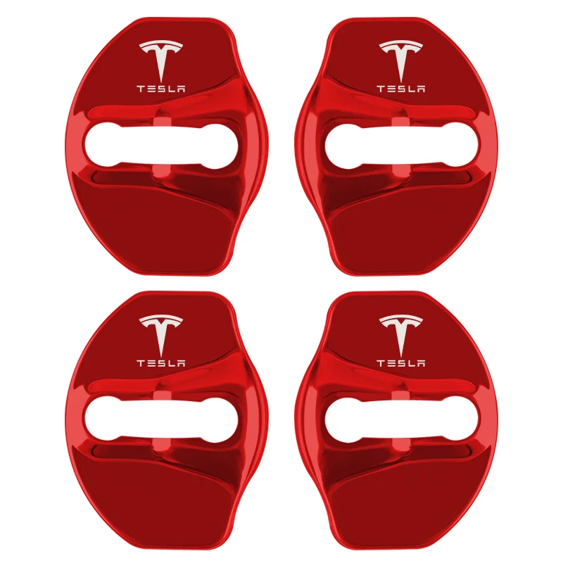 4pcs Metal Car door lock cover Protection Stickers For Tesla model 3 model X Y Auto Accessories - Image 10