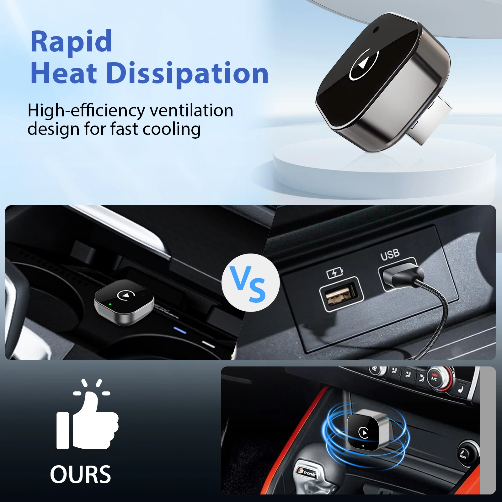 2026 Pionray 2 in 1 Wireless CarPlay Adapter&Android Auto Wireless Adapter, 5Ghz WiFi Type-C/USB Plug Play CarPlay Wireless - Image 3