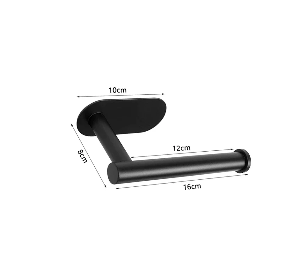 No Punching Wall Mounted Toilet Paper Holder Rustproof Anticorrosion Stainless Steel Bathroom Kitchen Roll Paper Toilet Holder - Image 7