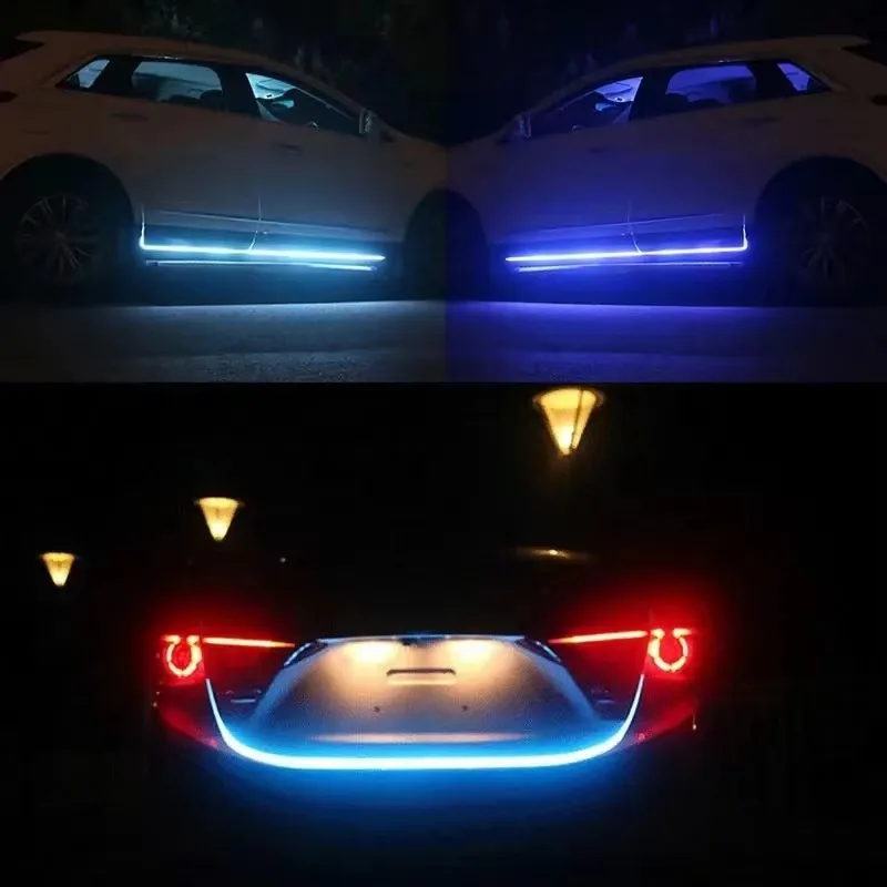 1pc Dynamic meteor Led Car Hood Lights Strip Universal Engine Hood Guide Decorative Light Bar Auto Headlights Car Running Light - Image 3