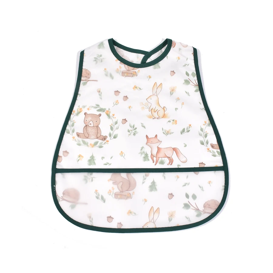 2026 New Cartoon Pattern EVA Waterproof Pocket Lunch Feeding Bibs Adjustable Baby Bibs Cute Children Baby Apron Kids Burp Cloths - Image 13