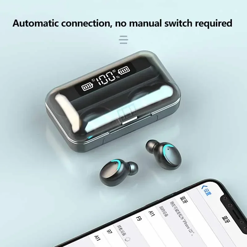 F9 Wireless Bluetooth Headphones Tws Game Earbuds Earphones Digital Display Heaset Large Capacity Charging Case - Image 5