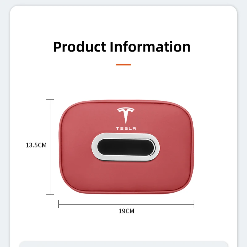 Luxury PU Leather Car Tissue Box Storage Bag Accessories For Tesla Coil Y Model 3 Highland Cybertruck S Juguete X Roadster 2024 KIT - Image 6