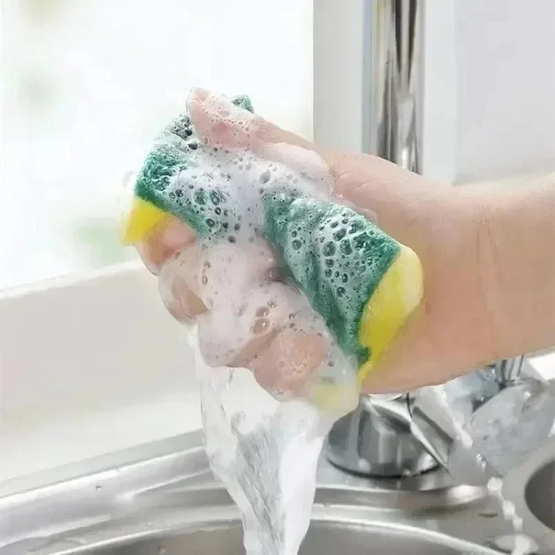 100/1Pcs Kitchen Dishwashing Sponge Soft Absorbent Clean Rub Pot Rust Scouring Pad Removing Kits Household Cleaning Brush Sponge - Image 4