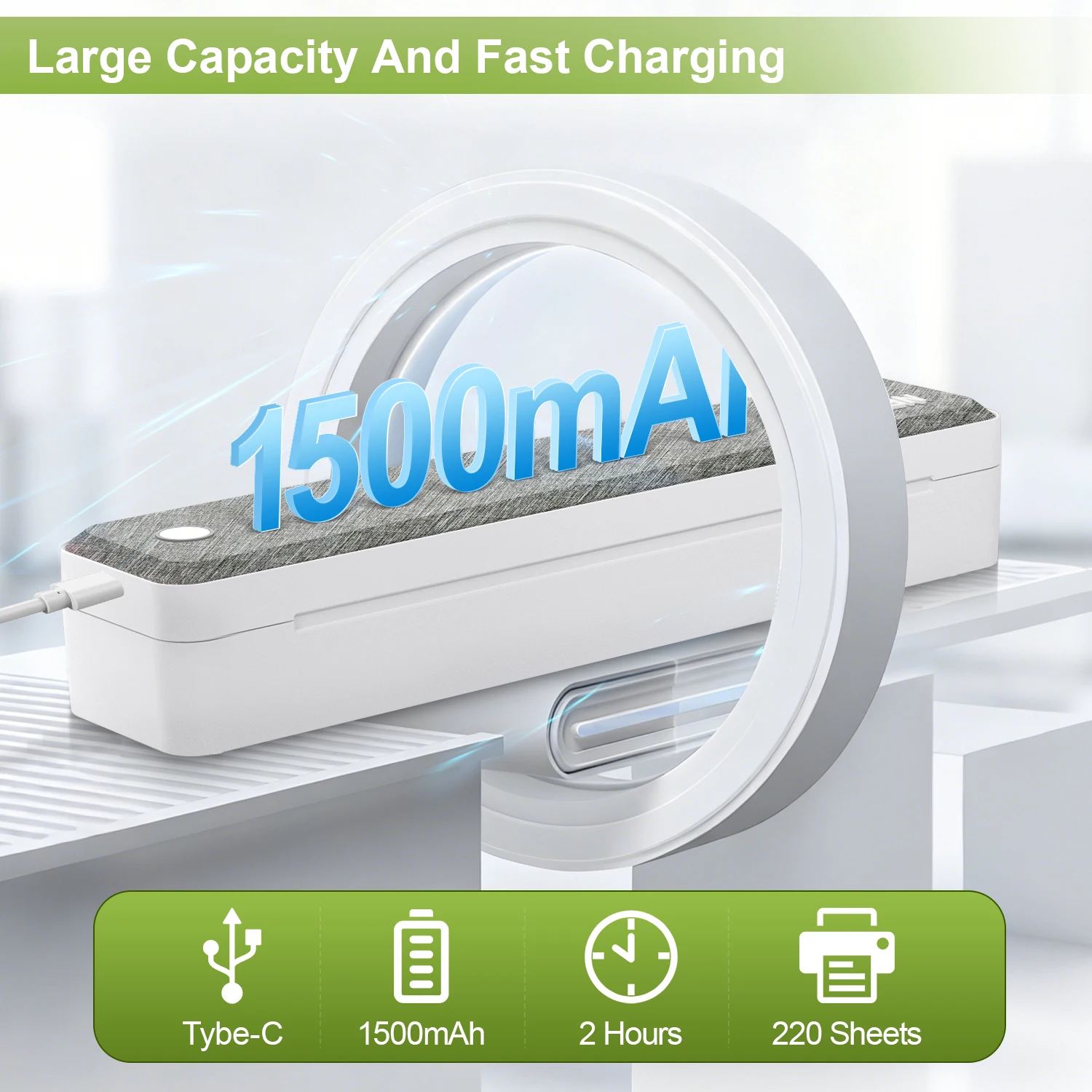A4 Bluetooth Business Travel Print Anywhere Inkless 203DPI Portable Rechargeable Thermal Printer LT-P10 - Image 4